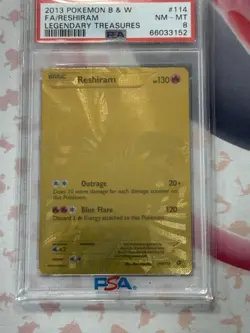 2013 Pokemon B & W LEGENDARY TREASURES Reshiram 114/113 Secret Rare PSA 8 NM-MT - Image 4