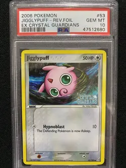 2006 Pokemon EX Crystal Guardians Jigglypuff Reverse Foil 53/100 PSA 10 Gem Mint - Image 1