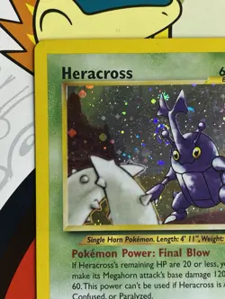 Heracross 6/111 Swirl Holo Bleed + Double Holo Neo Genesis Pokemon LP/NM - Image 2