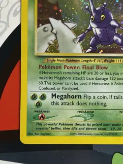 Heracross 6/111 Swirl Holo Bleed + Double Holo Neo Genesis Pokemon LP/NM - Image 5
