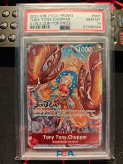 2023 ONE PIECE PROMOS #006 TONY TONY CHOPPER 3 ON 3 CUP TOP PRIZE PSA 10 - Image 1