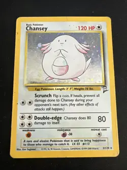 1999 Base Set 2 Vintage Pokemon 2 Card Lot: Chansey 3/130 & Wigglytuff 19/130 - Image 2