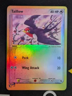 Taillow 72/109 Reverse Holo EX Ruby Sapphire Vintage Foil NM 2003 Pokemon Card - Image 1