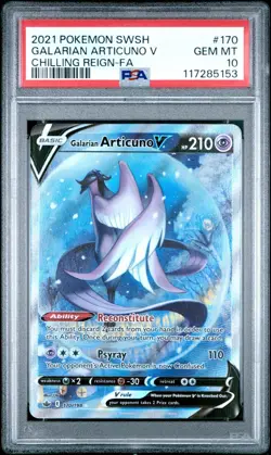 Pokemon Galarian Articuno V 170/198 Full Art Chilling Reign PSA 10 GEM MINT - Image 1