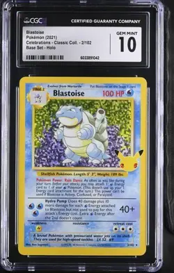 2021 POKEMON CELEBRATIONS - 2/102 - BLASTOISE HOLO - CGC 10 - Image 1