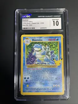 2021 Pokemon Blastoise Celebrations 2/102 Holo CGC 10 - Image 1