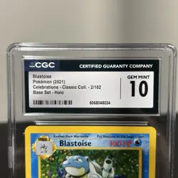Pokemon Celebrations Classic Collection Blastoise Holo 2/102 - CGC GM 10 - Image 3