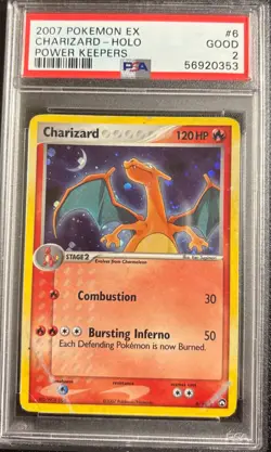 PSA 2 Charizard Holo 6/108 EX Power Keepers 2007 Pokemon Card - Image 1