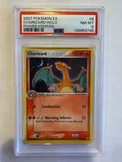 2007 POKEMON EX POWER KEEPERS #6 CHARIZARD-HOLO PSA 8 - Image 1