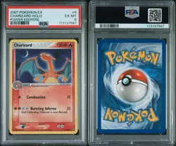 2007 Pokemon EX Power Keepers Charizard Holo Power Keepers PSA 6 #6 - Image 3