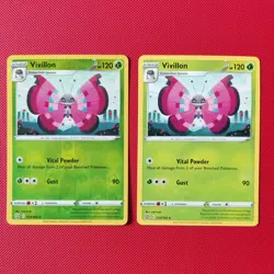 013/163 Vivillon Rare Reverse Holo Set Pair Battle Styles Pokemon TCG Cards - Image 1