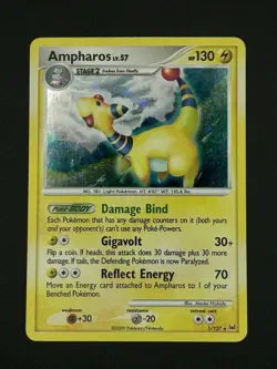 Pokemon TCG Ampharos Platinum Set Holo Card 1/127 Rare - Image 1