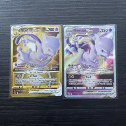 Pokemon TCG Mewtwo VSTAR Secret Rare Card 086/078 and Mewtwo 031/078 Pokemon Go - Image 1