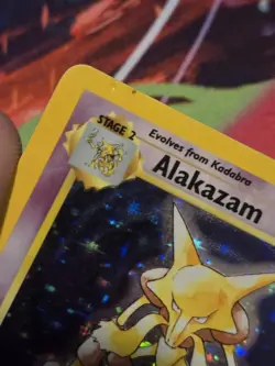 Pokemon TCG Alakazam Base Set Holo Card 1/102 Unlimited Rare MP - Image 2