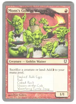 Magic_the_gathering Unhinged Mons's Goblin Waiters #82 2004,MTG,LP Common - Image 1