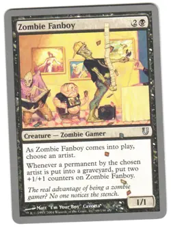 Magic_the_gathering Unhinged Zombie Fanboy #69 2004,MTG,LP Uncommon - Image 1