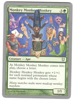 Magic_the_gathering Unhinged Monkey Monkey Monkey #104 2004,MTG,LP Common - Image 1