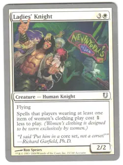 Magic_the_gathering Unhinged Ladies' Knight #15 2004,MTG,LP Uncommon - Image 1