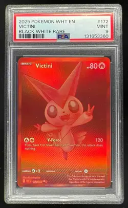 2025 Pokemon SV White Flare - WHT EN #172/086 Victini Black and White Rare PSA 9 - Image 1