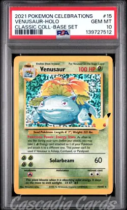 PSA 10 Venusaur 15/102 Celebrations Classic Collection Pokemon - Image 1