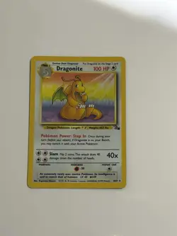 Pokemon TCG Dragonite 4/62 Fossil Unlimited Holo Rare - Image 1