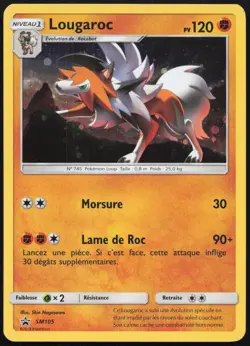 Carte Pokemon Lougaroc SM105 Holo Promo SM Francais - Image 1