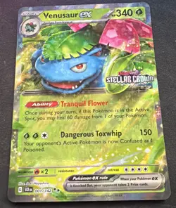 Venusaur ex Double Rare Holo SV07: Stellar Crown 001/142 NM Pokemon TCG - Image 1