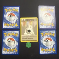 Double Colorless Energy 096/102 Base Set + 4 Random Pokemon Lot - Image 1