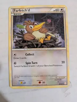 2010 Heavily Played Pokemon Farfetch'd 19/123 HeartGold & SoulSilver - Image 1