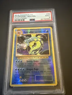 2016 POKEMON XY EVOLUTIONS #34 GYARADOS-REVERSE FOIL PSA 9 - Image 1