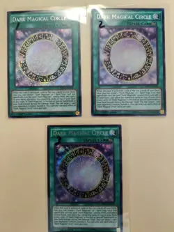 3x YuGiOh Dark Magical Circle Secret Rare 1st Edition MP17-EN100 LP - Image 1