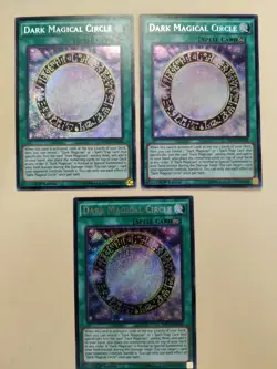 3x YuGiOh Dark Magical Circle Secret Rare 1st Edition MP17-EN100 LP - Image 2