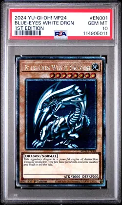 2024 YU-GI-OH! MP24-25TH ANV TIN: DUELING MIRRORS BLUE-EYES WHITE DRAGON PSA 10 - Image 1