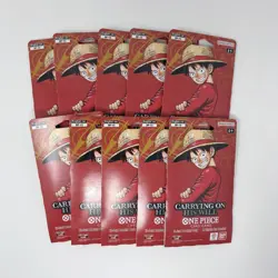 LOT OF 10 One Piece OP-13 Carrying on His Will Sleeved Blister Booster Packs - Image 1