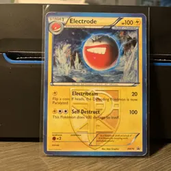 2013 Pokemon, #BW76 Electrode, Cosmo Holo Black Star Promo lightly played crease - Image 2