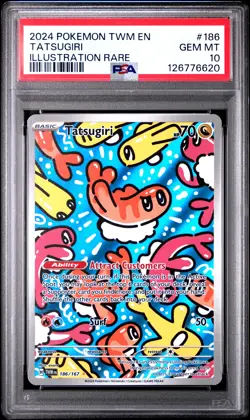 2024 POKEMON TWM EN-TWILIGHT MASQUERADE ILLUSTRATION RARE #186 TATSUGIRI PSA 10 - Image 1
