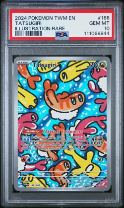 2024 POKEMON TWM EN-TWILIGHT MASQUERADE ILLUSTRATION RARE #186 TATSUGIRI PSA 10 - Image 1