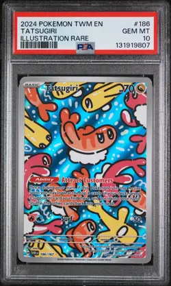 2024 POKEMON TWM EN-TWILIGHT MASQUERADE TATSUGIRI#186 ILLUSTRATION RARE PSA 10 - Image 1