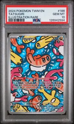 2024 POKEMON TWM EN-TWILIGHT MASQUERADE #186 TATSUGIRI ILLUSTRATION RARE PSA 10 - Image 1