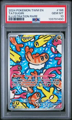 2024 POKEMON TWM EN-TWILIGHT MASQUERADE ILLUSTRATION RARE #186 TATSUGIRI PSA 10 - Image 1