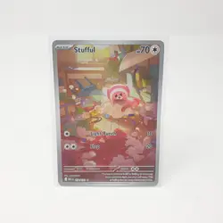 Stufful 154/132 Mega Evolution Illustration Rare Pokemon TCG Card Full Art Holo - Image 1