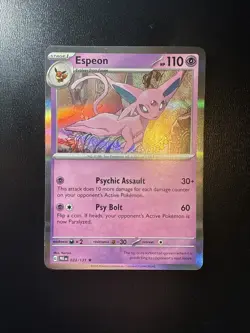 FREE SHIPPING Pokemon TCG Espeon Card 33/131 Prismatic Evolutions 2025 Holo NM - Image 1