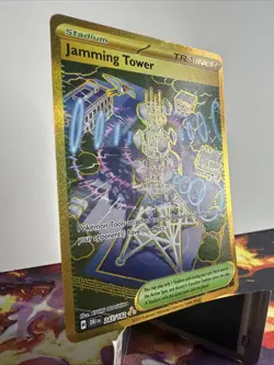 Pokemon Jamming Tower 243/182 Hyper Rare Gold S&V10 DRI TCG Card !! Free S&H !! - Image 3
