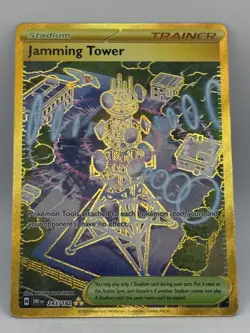 Pokemon Jamming Tower 243/182 Destined Rivals Hyper Rare Gold Card Best Offer - Image 1