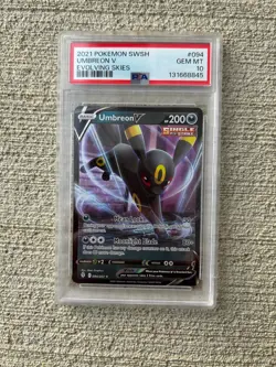 Pokemon TCG Umbreon v Evolving Skies Holo Ultra Rare Card 094/203 PSA 10 🔥 - Image 1