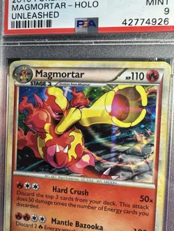 PSA 9 MINT Magmortar 2/95 Holo HGSS Unleashed 2010 Pokemon Card - Image 2