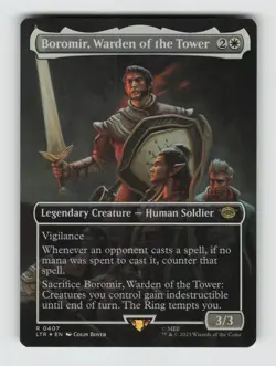 Boromir, Warden of the Tower (Borderless)*Foil* LTR 407 NM - Image 1