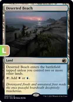 MTG Deserted Beach Midnight Hunt Rare Land NM - Image 1