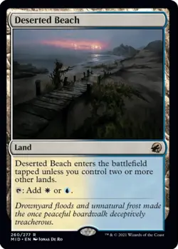 MTG Deserted Beach Midnight Hunt Rare Land NM - Image 2