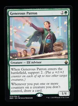 * * 1x Generous Patron x1 * * Battlebond MTG NM Near Mint - Image 1